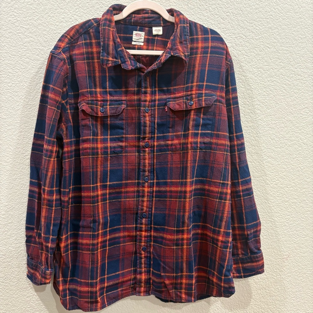 Levi's Red and Blue Plaid Shirt